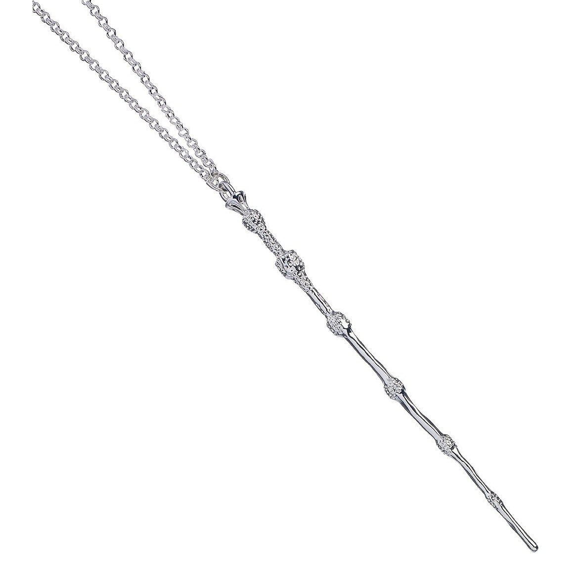 Official Harry Potter Dumbledore Silver Plated Wand Necklace - GeekCore