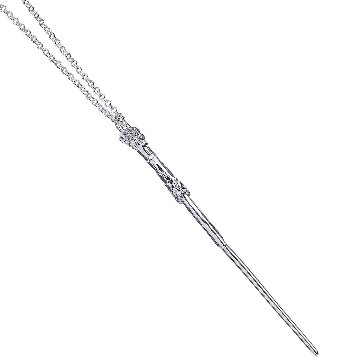 Official Harry Potter Silver Plated Wand Necklace - GeekCore