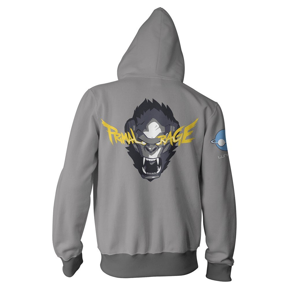 Overwatch Winston Zip - Up Hoodie - GeekCore