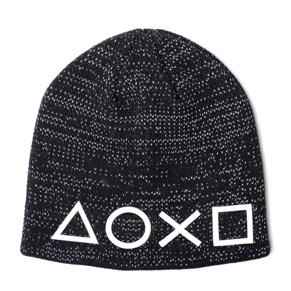 Playstation Symbols Reflective Knit Beanie Hat - GeekCore