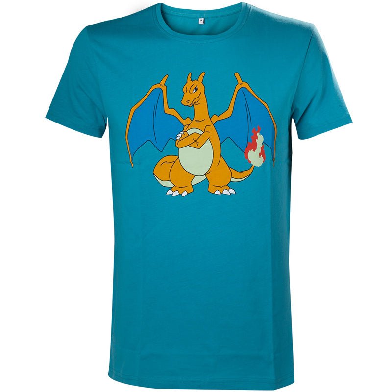 Pokemon Charizard Character Turquoise T - Shirt - GeekCore