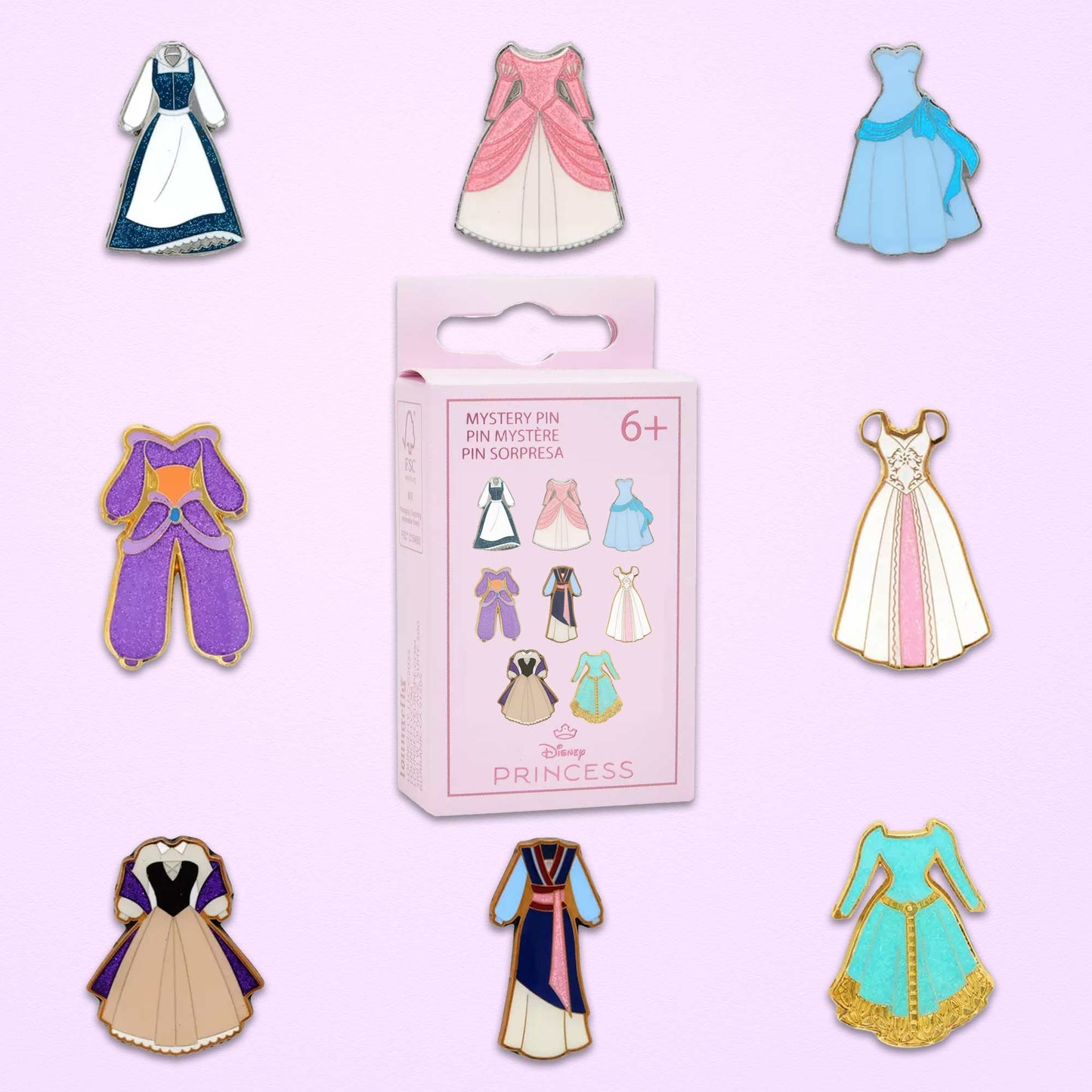 Loungefly x Disney Princess Dresses Vol.2 Blind Box Mystery Pin