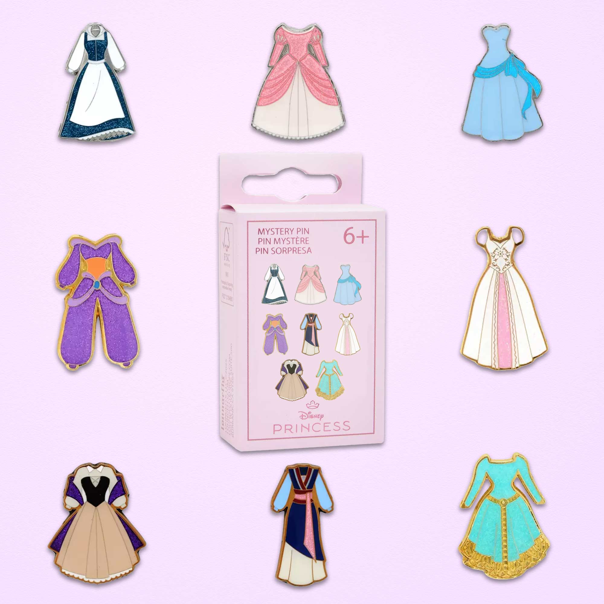 Loungefly x Disney Princess Dresses Vol.2 Blind Box Mystery Pin