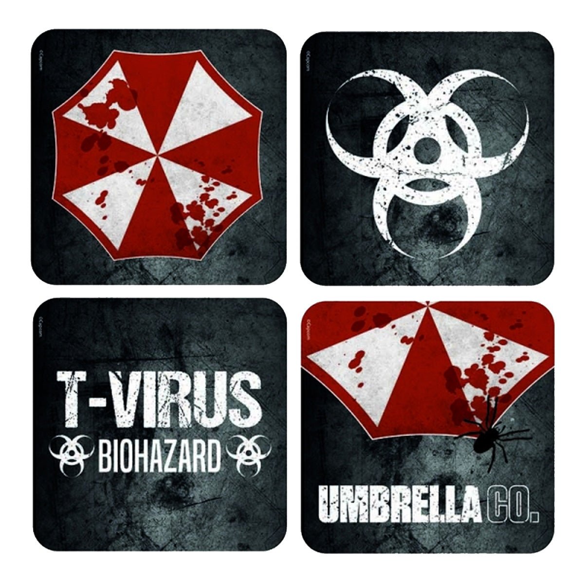Resident Evil Umbrella Corp Set of 4 Lenticular Coasters - GeekCore
