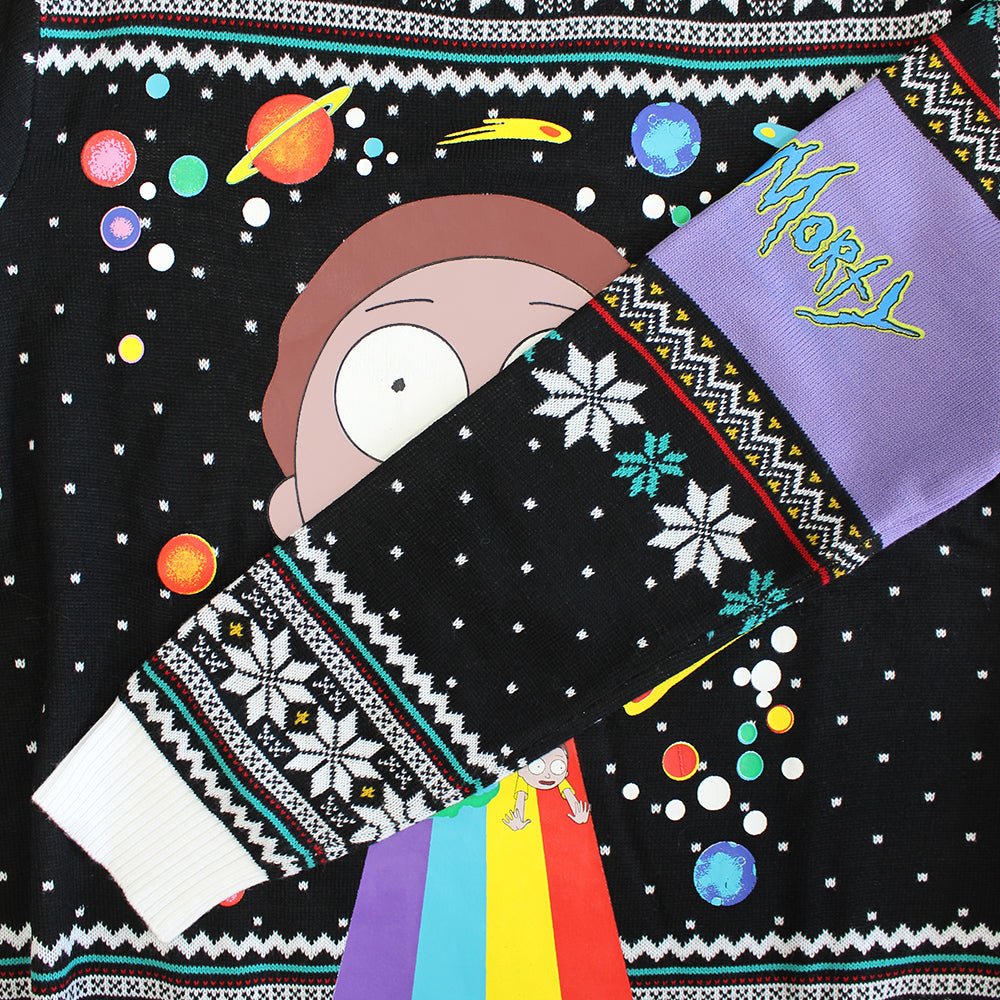 Rick and Morty Rainbow Knitted Christmas Jumper / Sweater - GeekCore