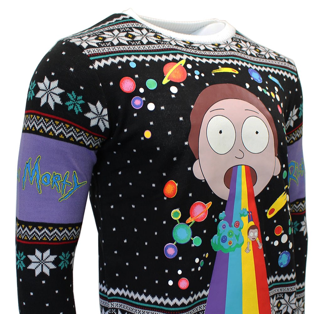 Rick and Morty Rainbow Knitted Christmas Jumper / Sweater - GeekCore