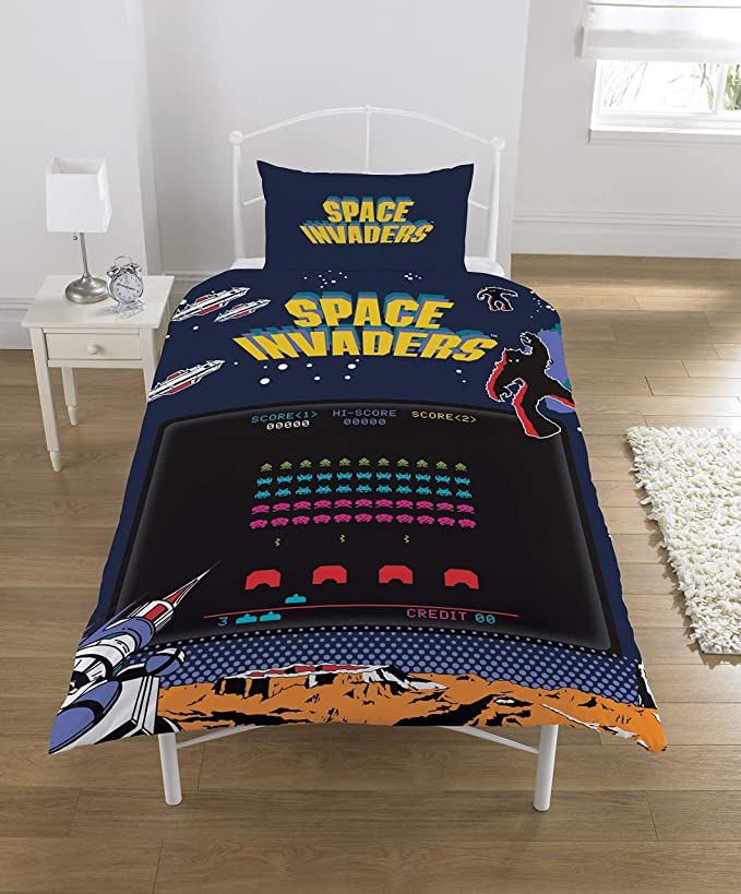 Space Invaders Single Duvet Cover Bedding Set - GeekCore
