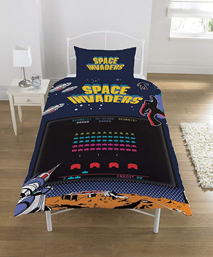Space Invaders Single Duvet Cover Bedding Set - GeekCore