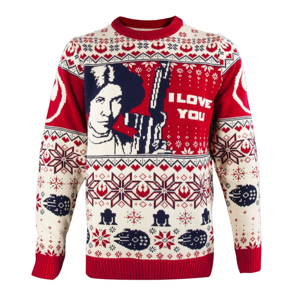 Star Wars Han & Leia Couples Knitted Christmas Jumpers / Sweaters - GeekCore