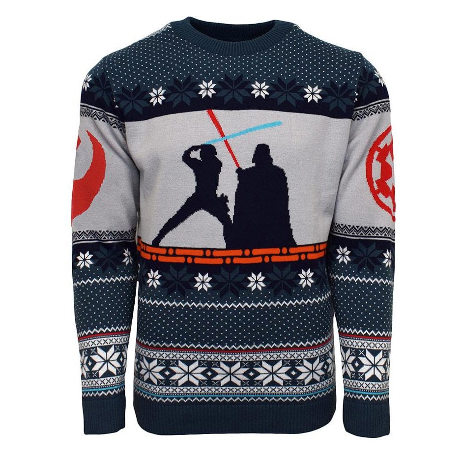 Star Wars Luke vs. Darth Knitted Christmas Jumper / Sweater - GeekCore