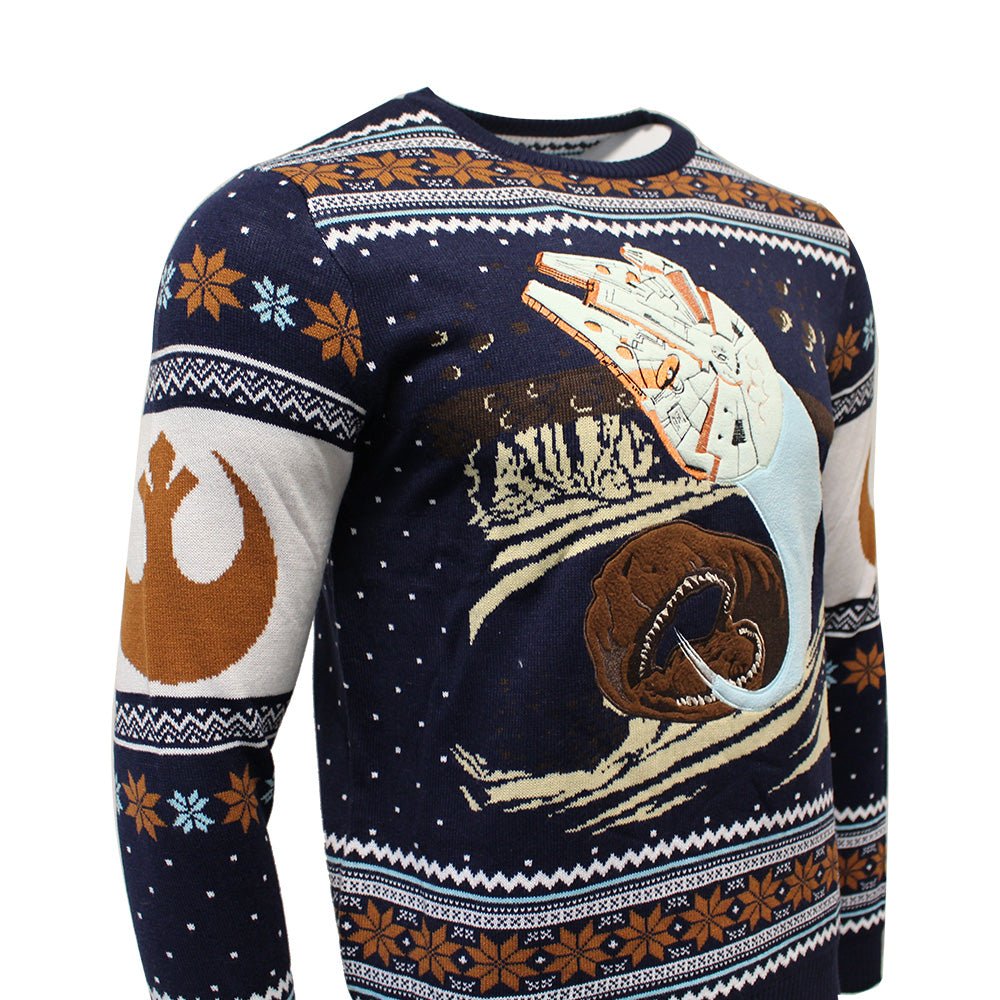 Star Wars Millennium Falcon Escape Knitted Christmas Jumper / Sweater - GeekCore