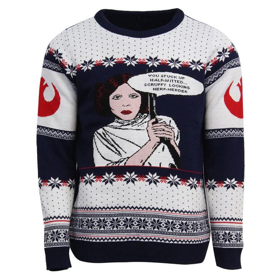 Star Wars Princess Leia Knitted Christmas Jumper / Sweater - GeekCore