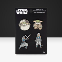 Star Wars The Mandalorian Grogu and Ahsoka 4 Piece Pin Set - GeekCore