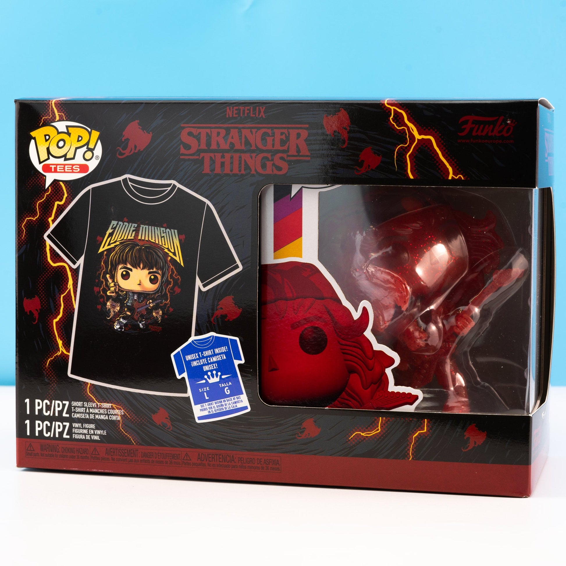 Stranger Things Eddie Munson with Guitar Pop! Vinyl and Tee Set