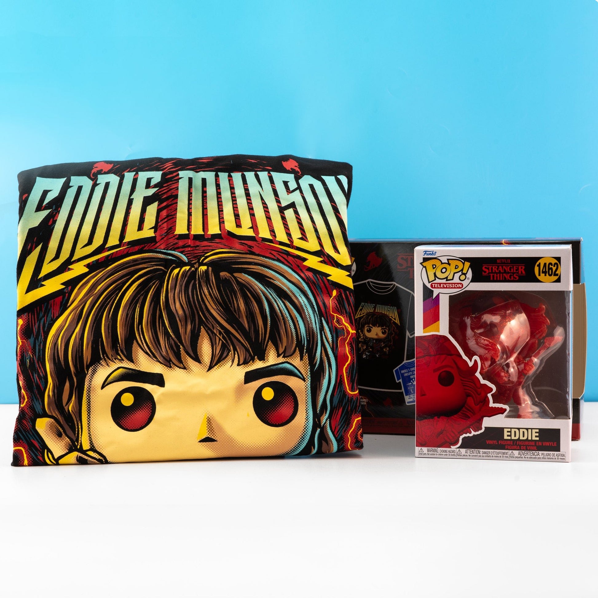 Stranger Things Eddie Munson with Guitar Pop! Vinyl and Tee Set