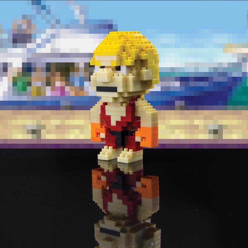 Street Fighter 2 Ken Pixel Bricks - GeekCore