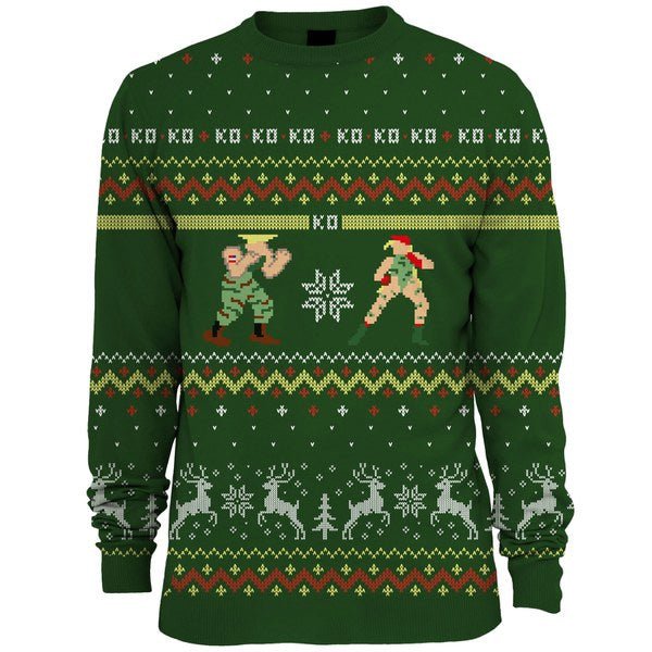 Street Fighter Guile Vs. Cammy Christmas Jumper - GeekCore