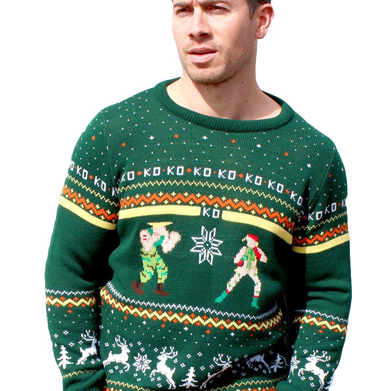 Street Fighter Guile Vs. Cammy Christmas Jumper - GeekCore