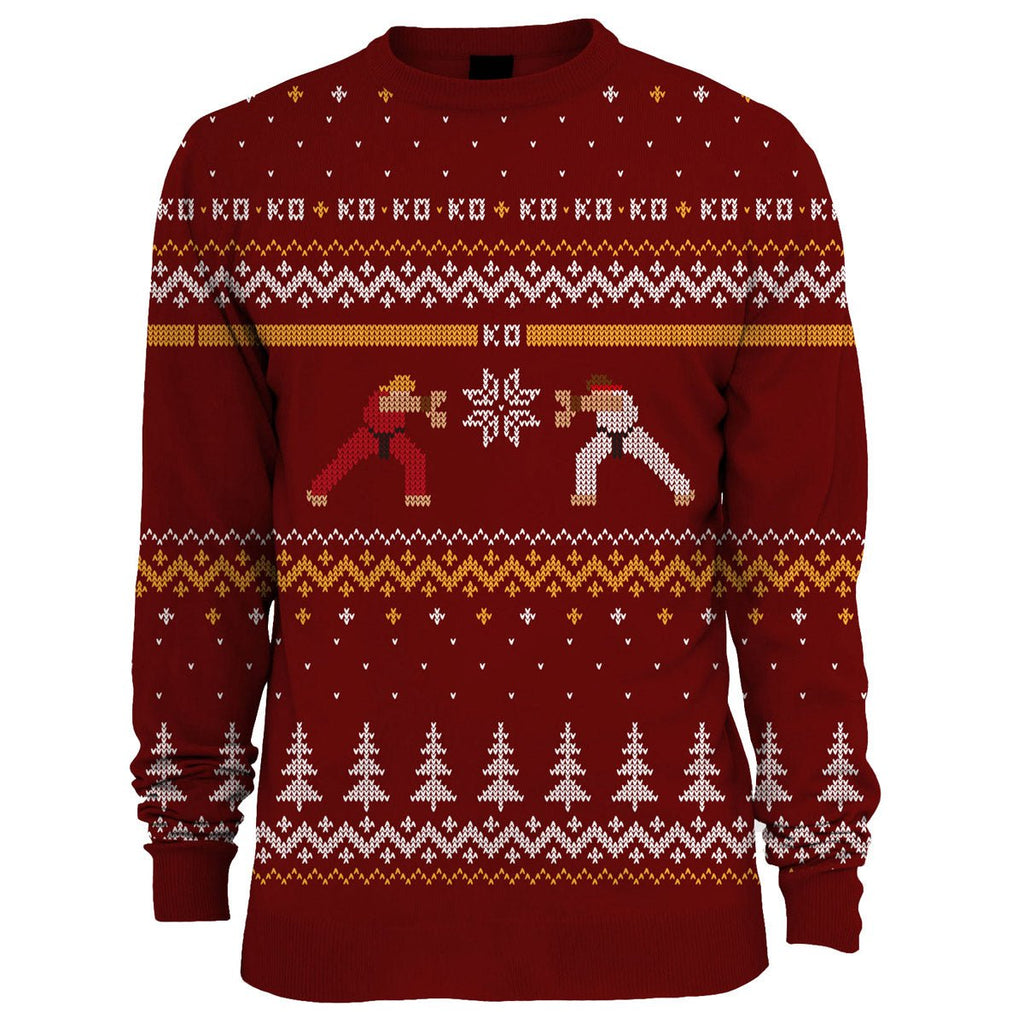 Street Fighter Ryu Vs. Ken Christmas Jumper / Sweater - GeekCore