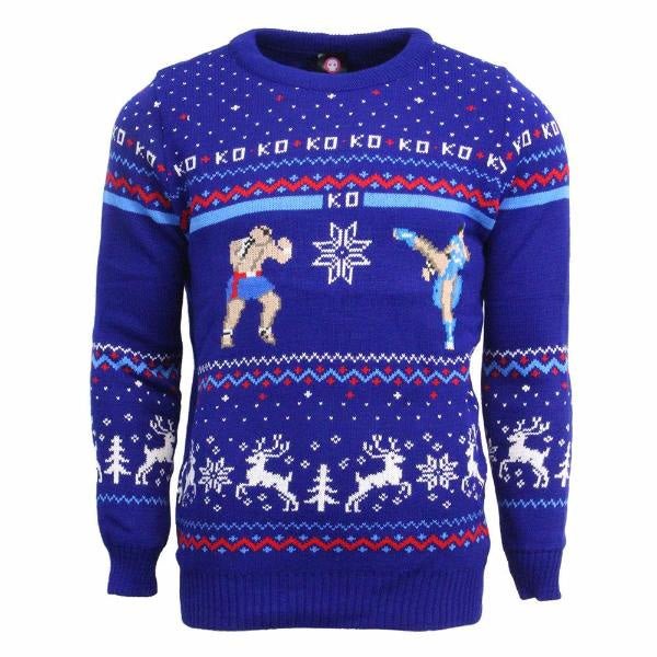 Street Fighter Sagat Vs. Chun - Li Christmas Jumper / Sweater - GeekCore