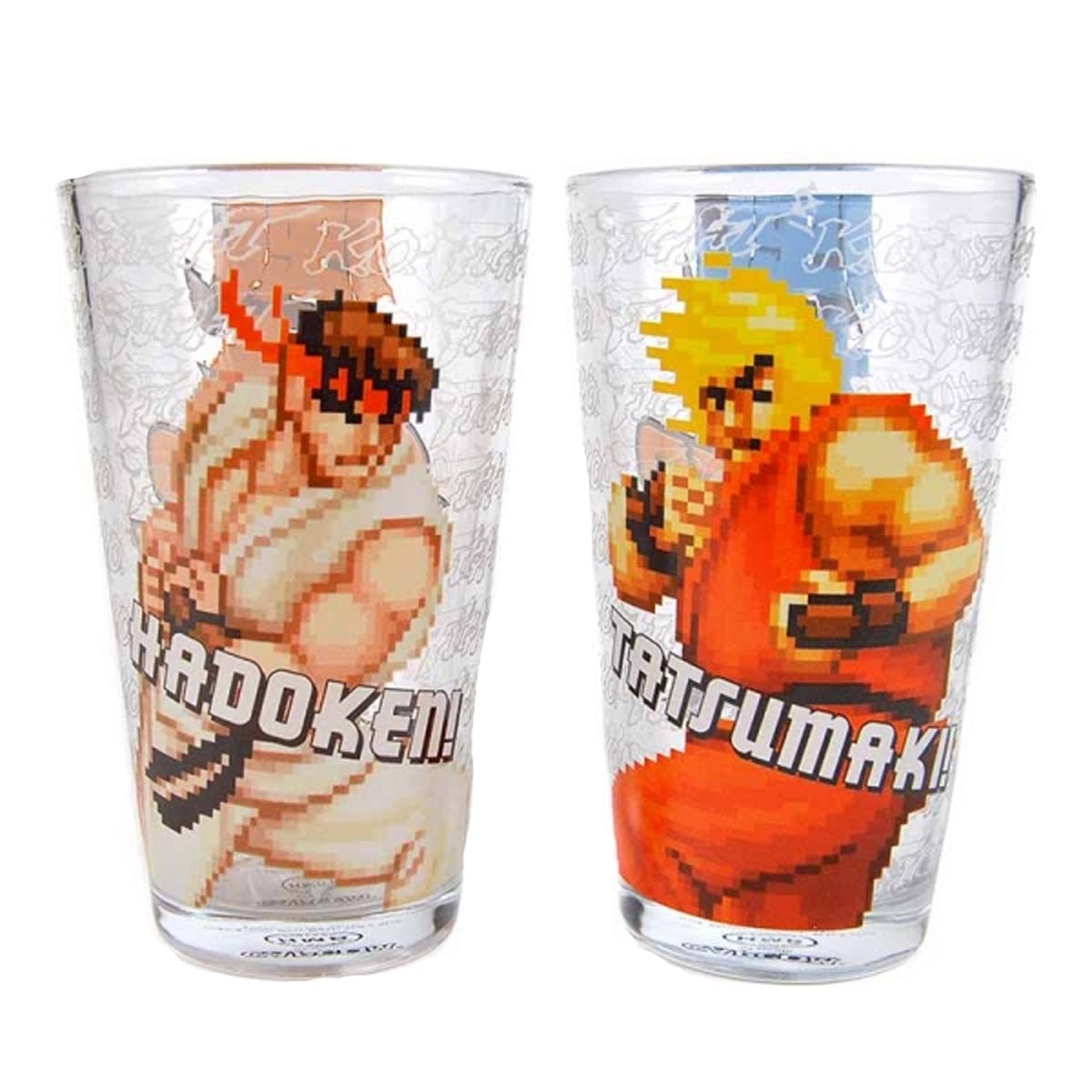 Street Fighter Set of 2 Glasses (Ryu & Ken) - GeekCore