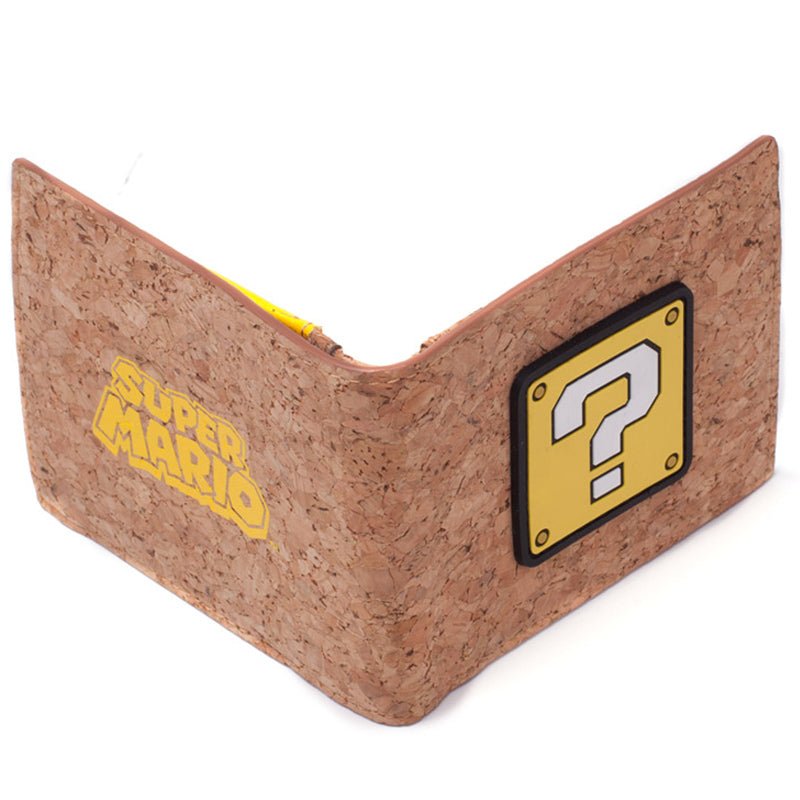 Super Mario Question Block Bi - Fold Cork Wallet - GeekCore