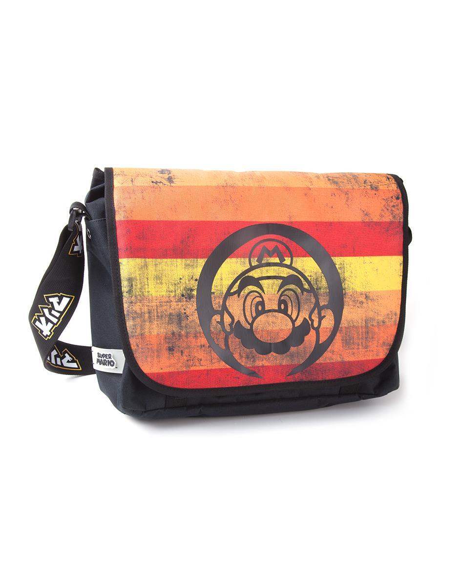 Super Mario Retro Striped Messenger Bag - GeekCore