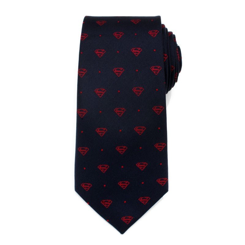 Superman Navy with Red Dot Silk Tie - GeekCore
