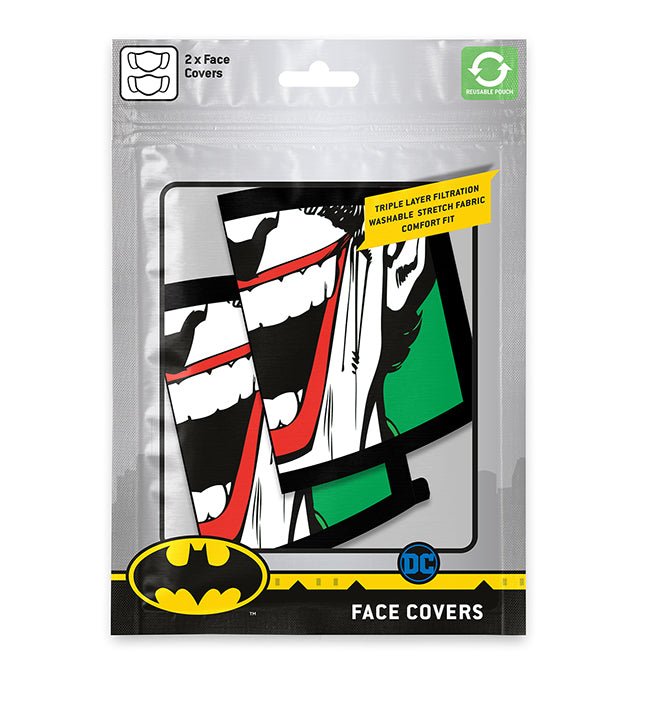 The Joker Logo Face Mask 2 Pack - GeekCore