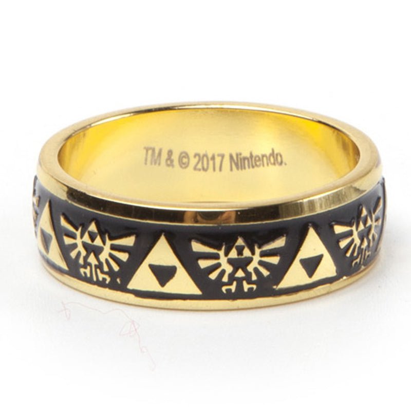 The Legend of Zelda Black and Gold Triforce Ring - GeekCore