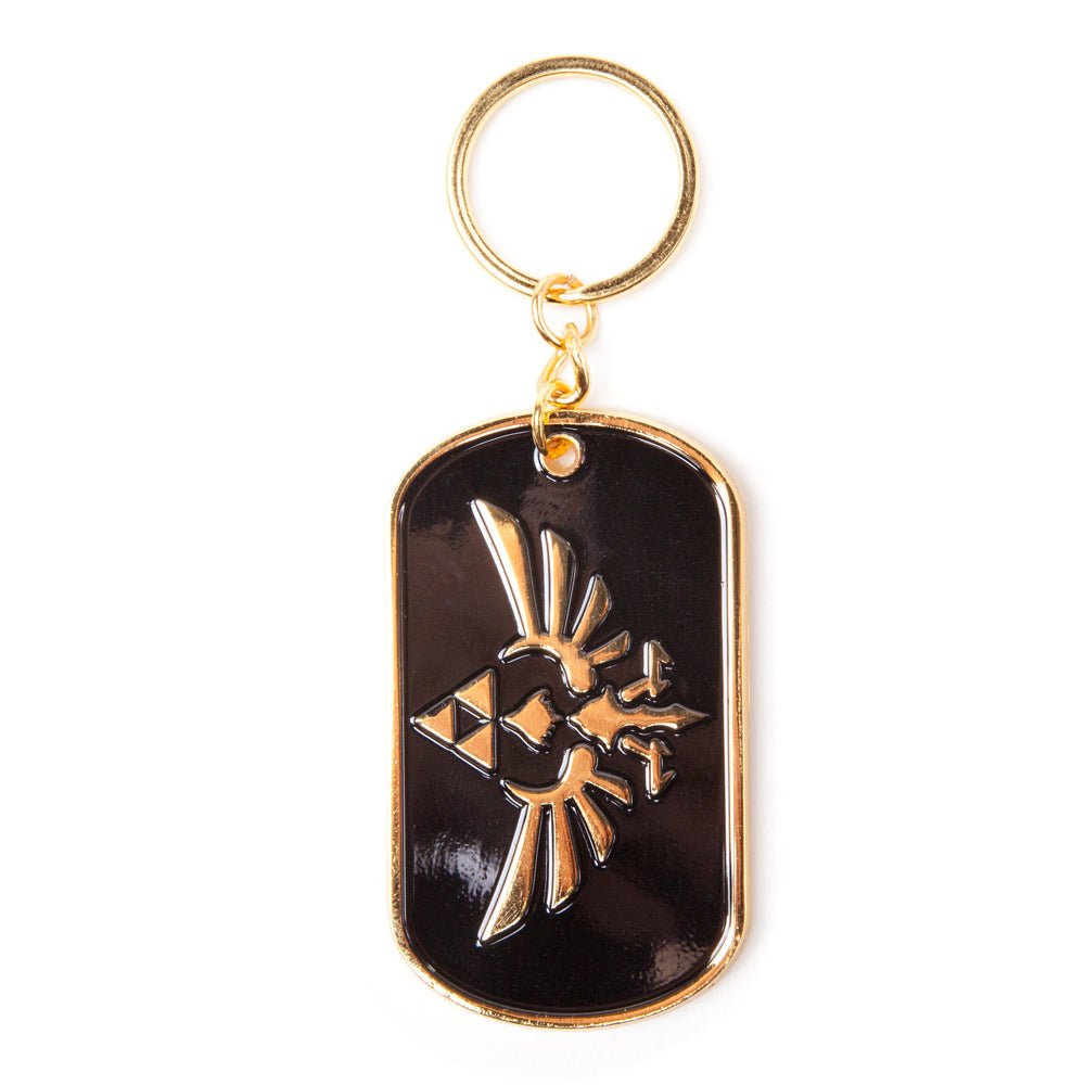 The Legend of Zelda Gold Hyrule Crest Metal Key Chain - GeekCore