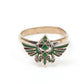 The Legend of Zelda Gold Ring with Green Triforce Logo - GeekCore