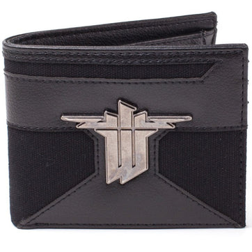Wolfenstein Bi - Fold Wallet with Metal Badge Logo - GeekCore