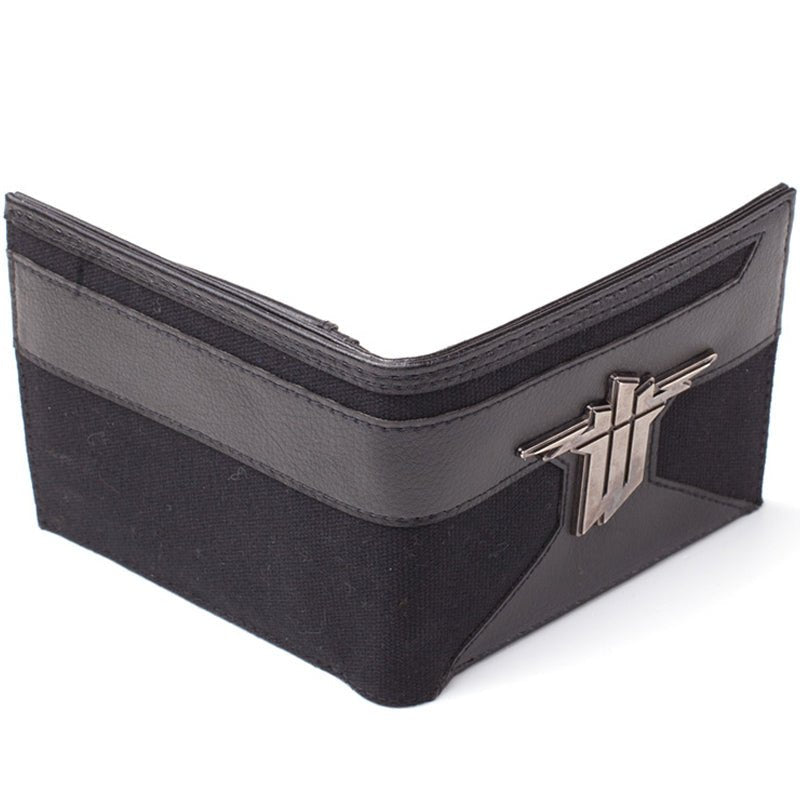 Wolfenstein Bi - Fold Wallet with Metal Badge Logo - GeekCore