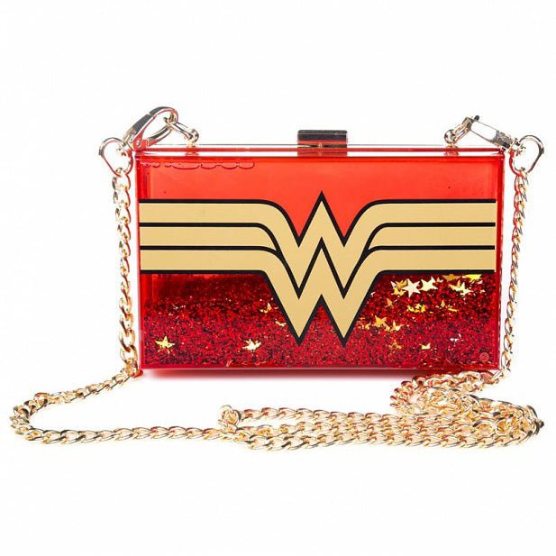 Wonder Woman Glitter Perspex Clutch Bag - GeekCore