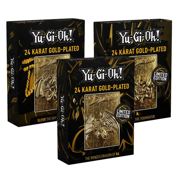 yugioh gold plated god cards Yu-Gi-Oh 24k Gold Plated Triple Pack Metal God Cards