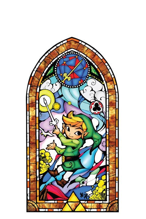 Zelda Stained Glass Wall Decal (Gold) - GeekCore