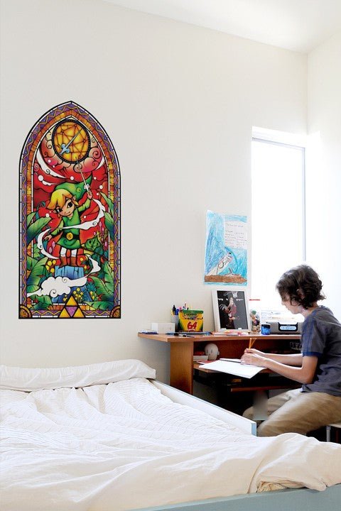 Zelda Stained Glass Wall Decal (Silver) - GeekCore