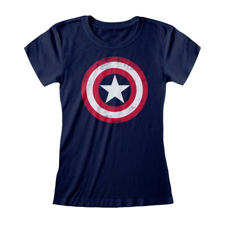 Marvel Comics Captain America Shield Distressed Women's T-Shirt