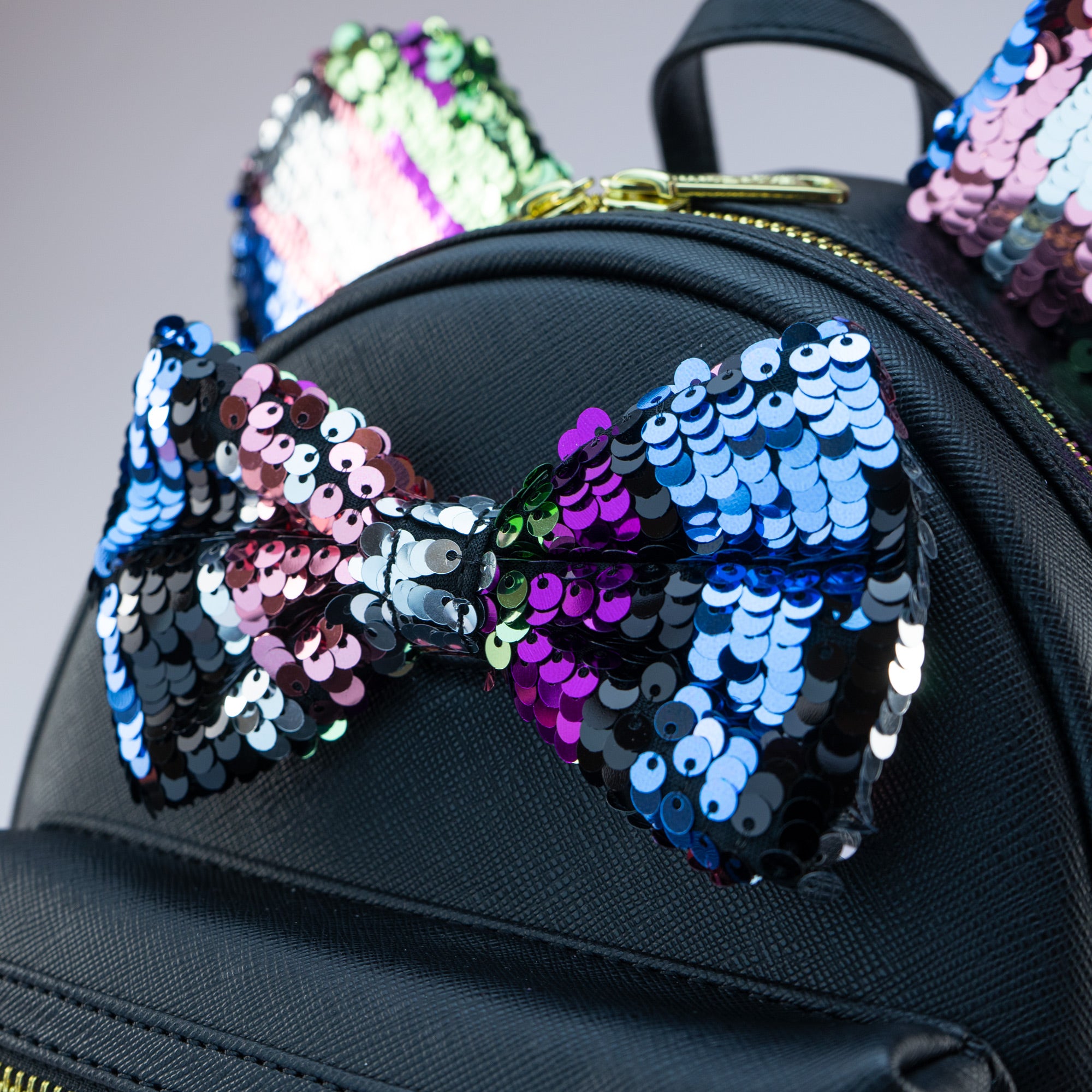 Loungefly x Disney Minnie Mouse Black Sequin Mini Backpack