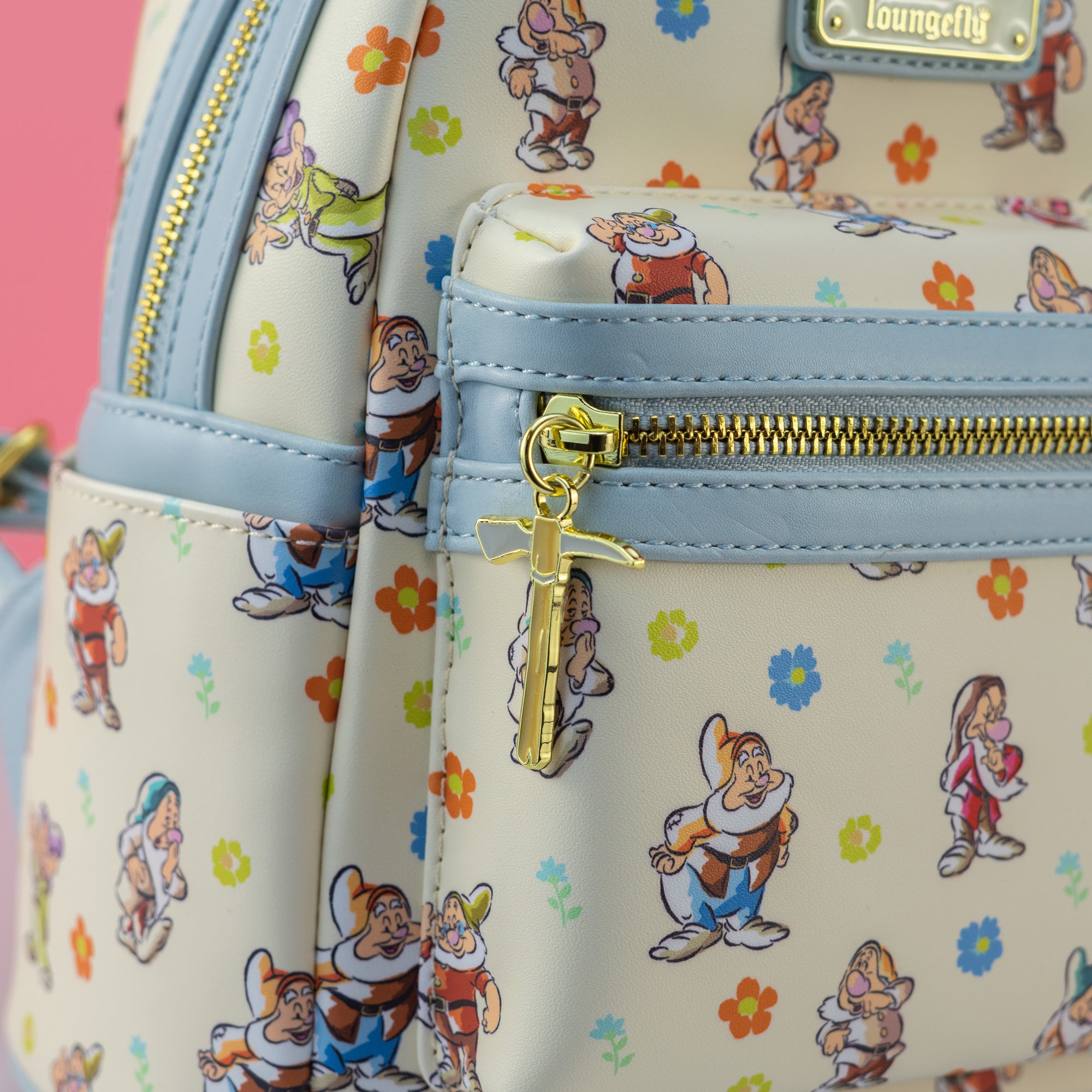 Loungefly x Disney Snow White and the Seven Dwarfs Blue AOP Mini Backpack