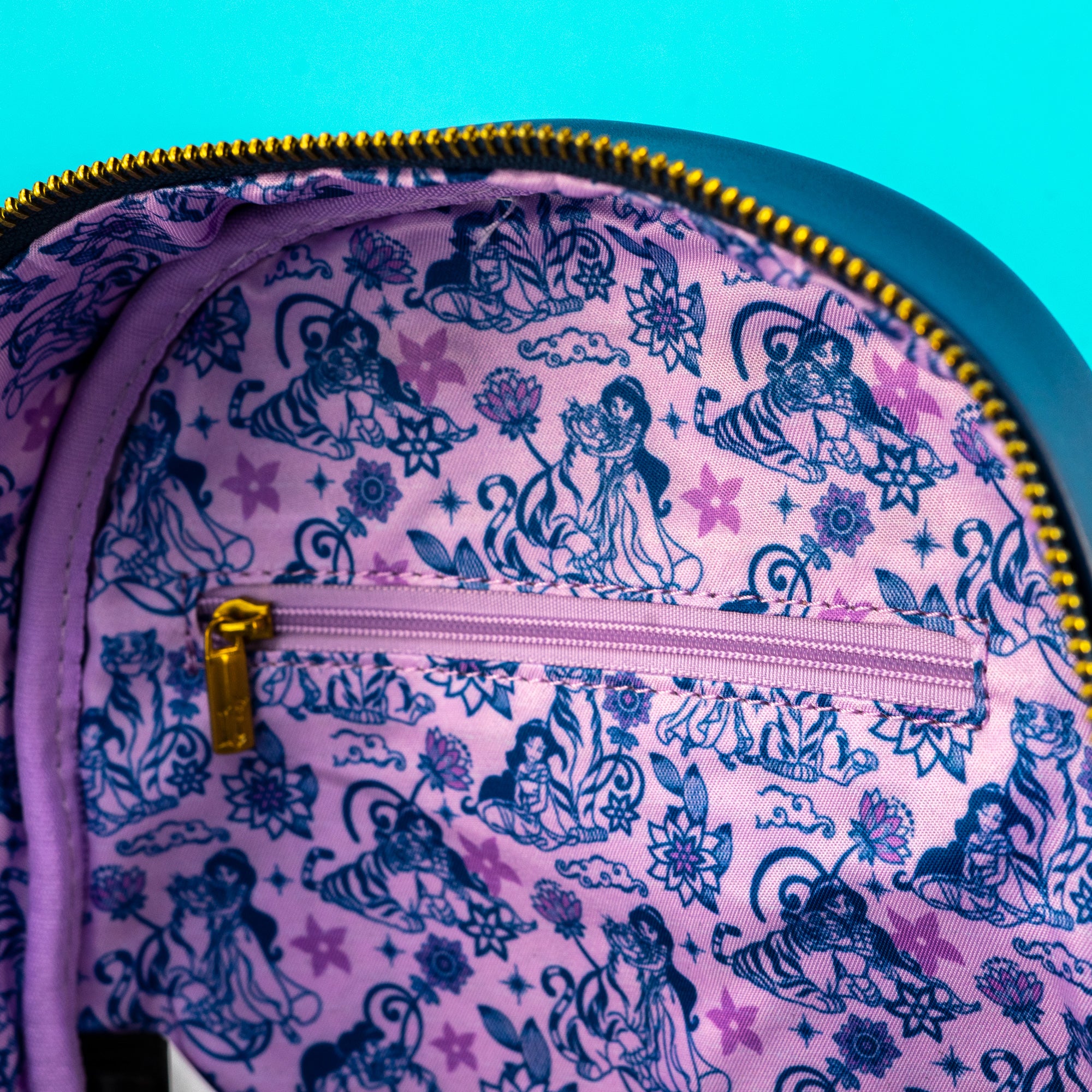 Loungefly x Disney Aladdin Princess Jasmine and Rajah Floral Print Mini Backpack