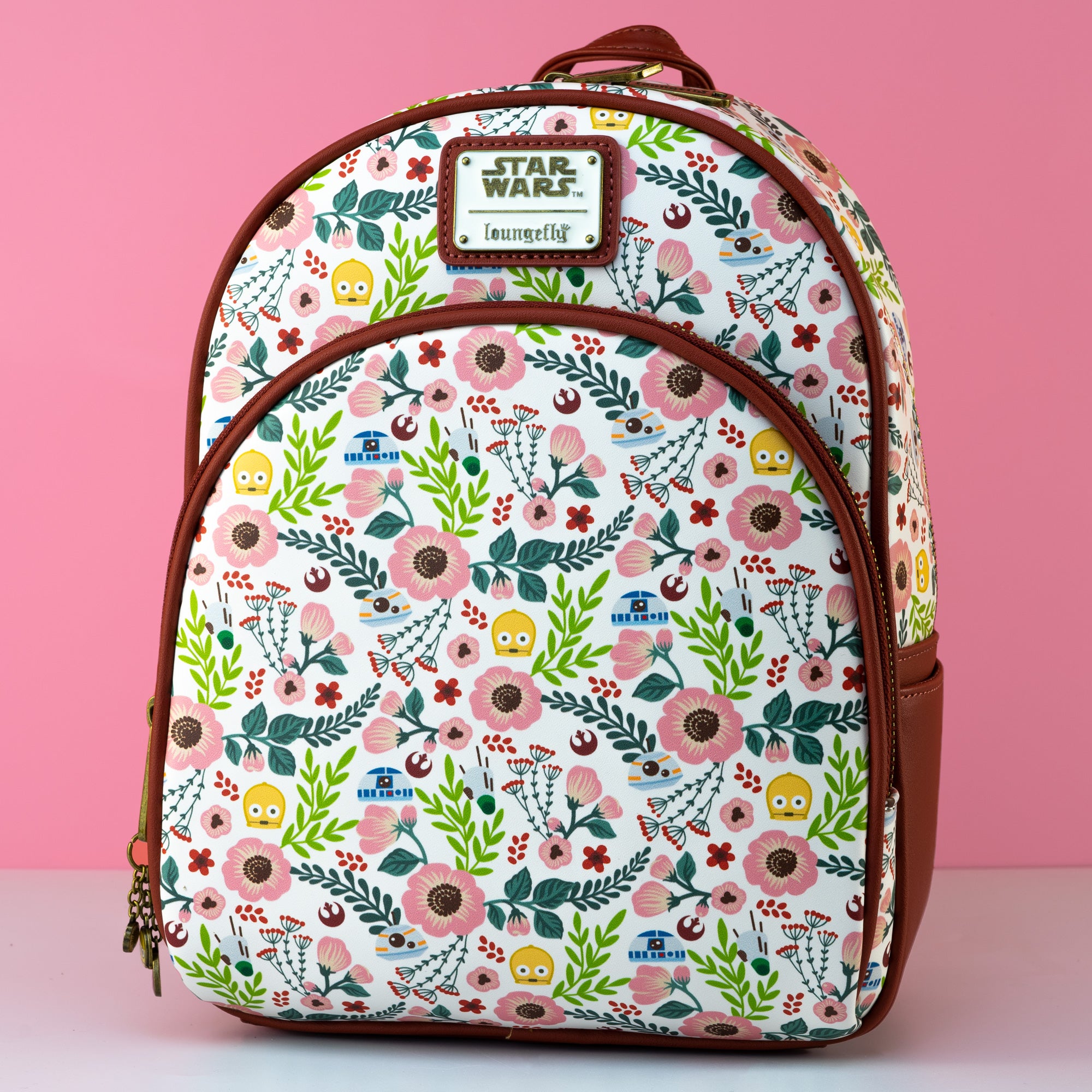 Loungefly x Star Wars Rebel Droids Floral Print Mini Backpack