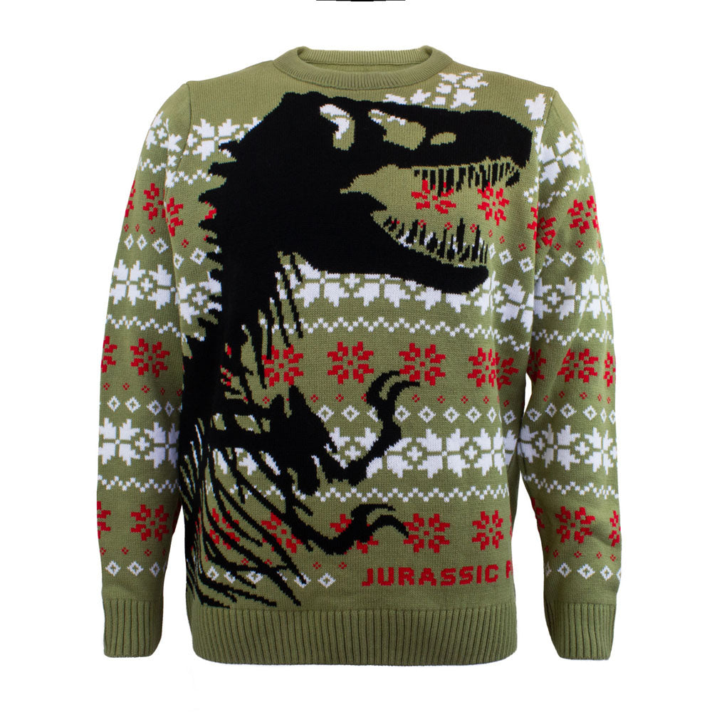 Jurassic Park Dino Skeleton Knitted Christmas Jumper/Sweater