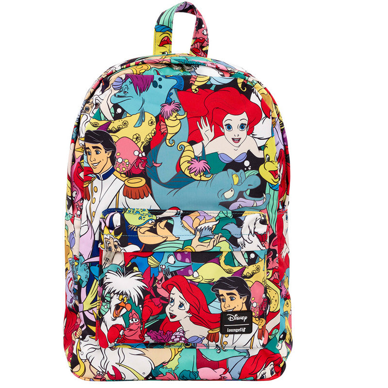 Loungefly x Disney The Little Mermaid Characters AOP Canvas Backpack