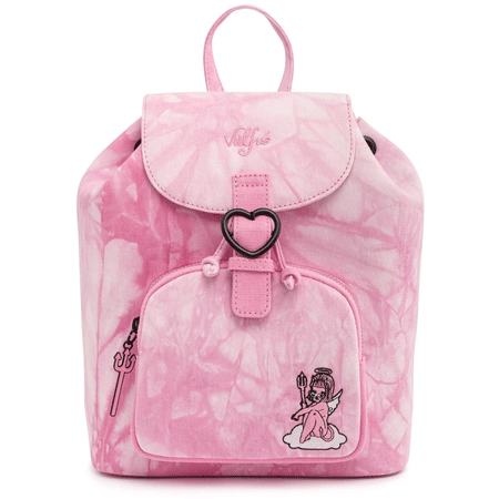 Loungefly x Valfré Lucy Pink Acid Wash Denim Mini Backpack