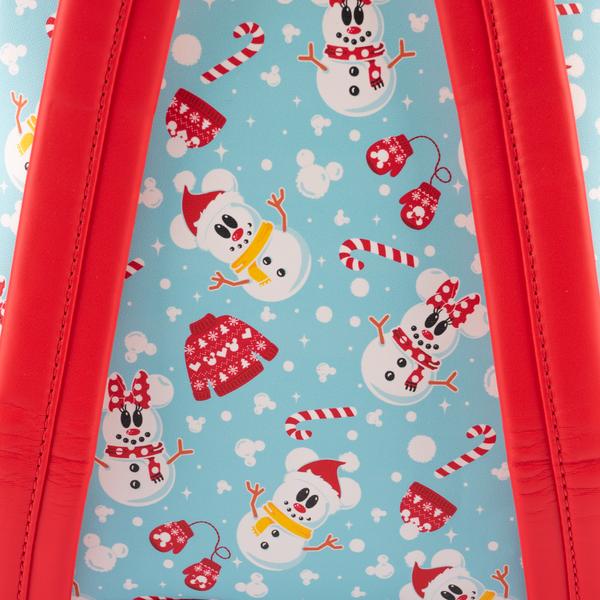 Loungefly x Disney Mickey and Minnie Mouse Snowman Print Mini Backpack and Headband Set