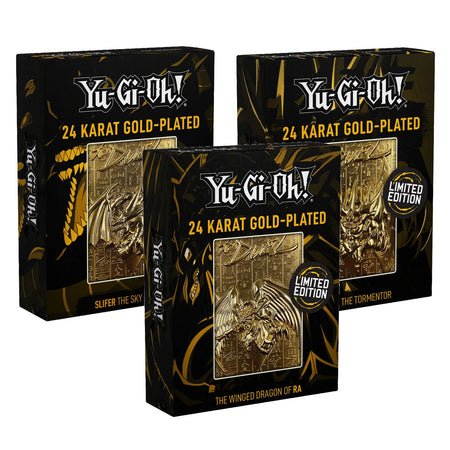 Yu-Gi-Oh 24k Gold Plated Triple Pack Metal God Cards - Ra, Slifer, Obelisk