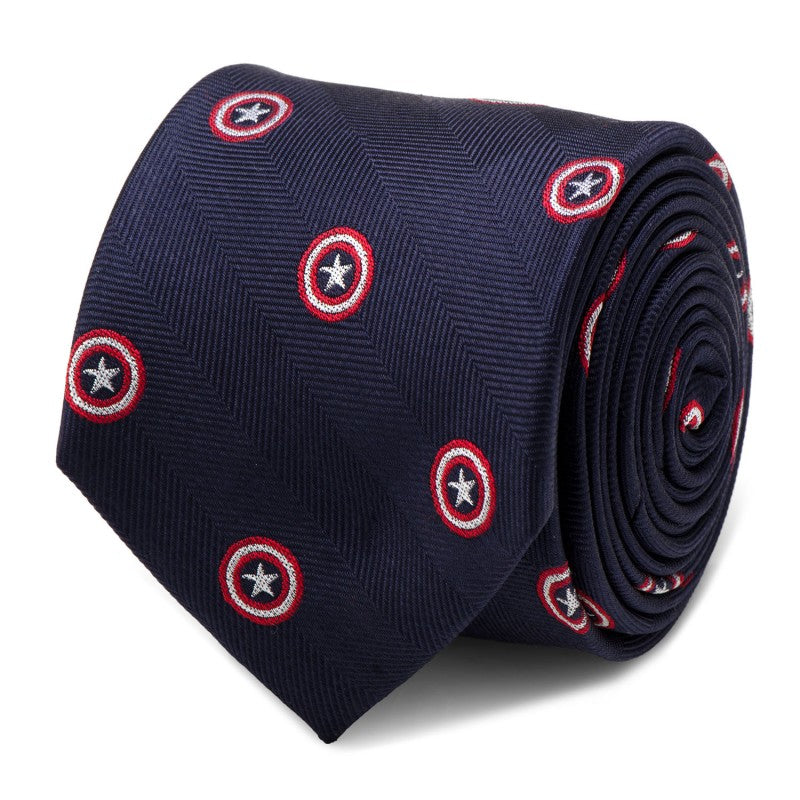 Captain America Navy Silk Tie