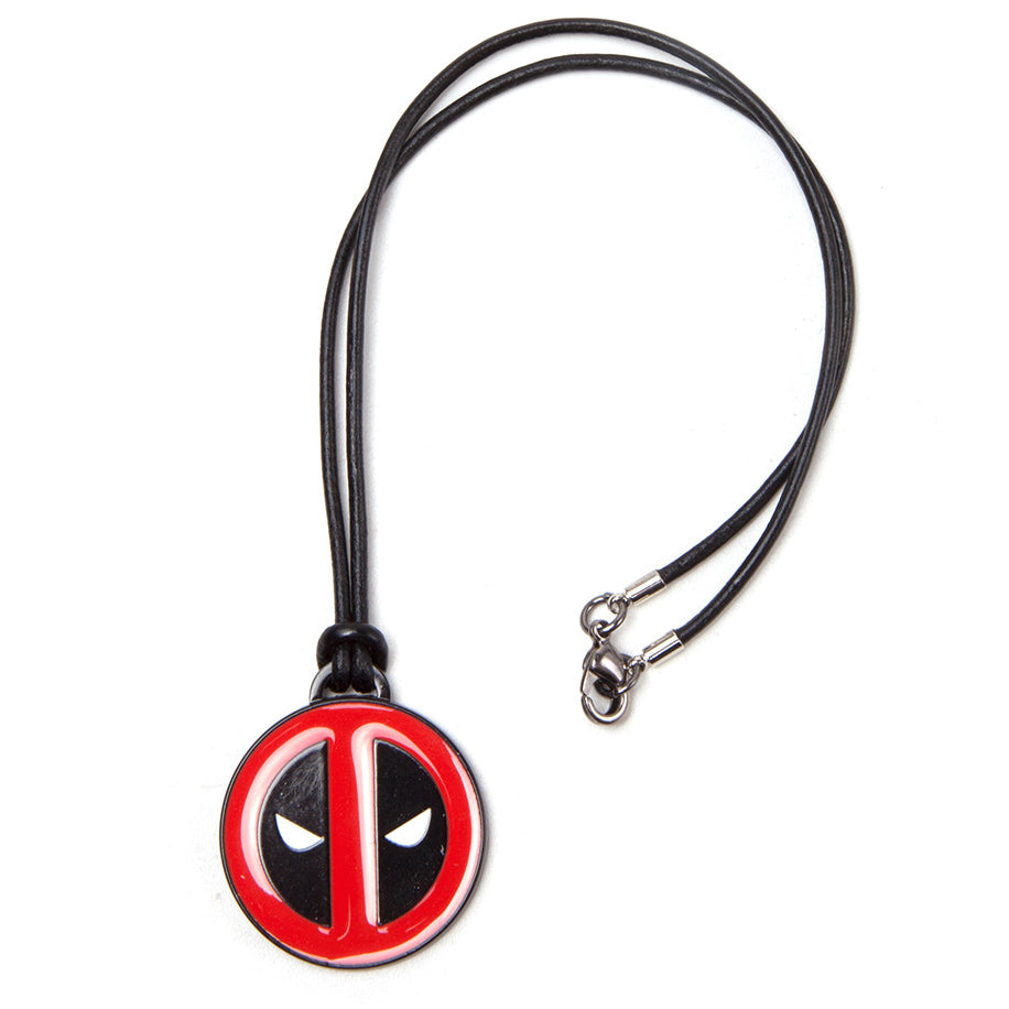 Marvel Deadpool Necklace with Leather Cord